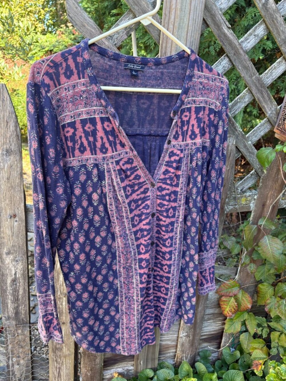 Lucky Brand Boho Button-Front Tunic Blouse